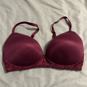 Victoria's Secret Deep Burgundy Lace Nursing Bra